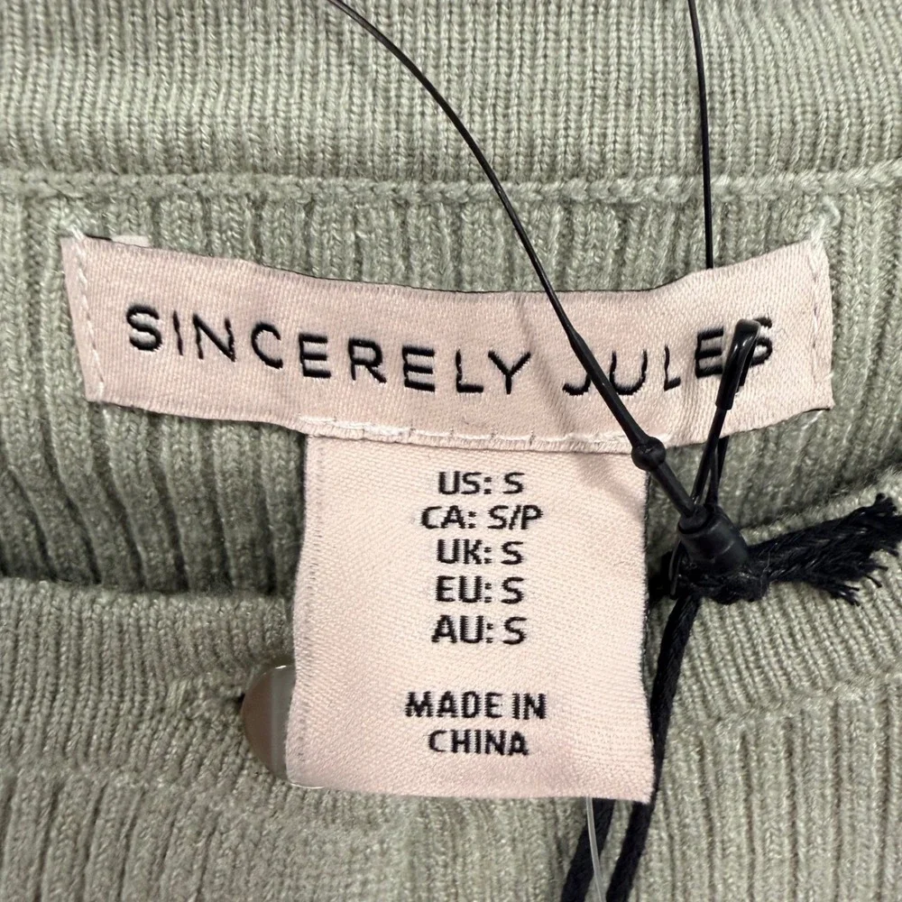 NEW‎ Sincerely Jules Womens S 2 Piece Ribbed Knit Cardigan Wide Leg Pants Set